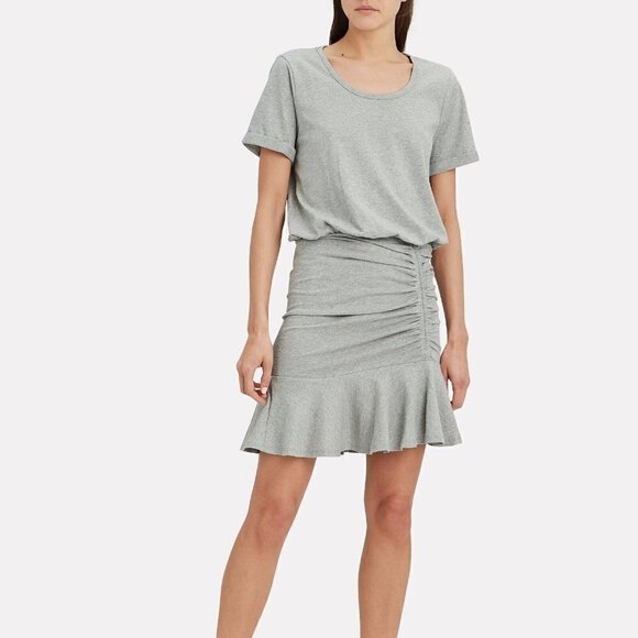 Veronica Beard Pima Ruched Light Grey Mini Dress New Size XS - Picture 3 of 15